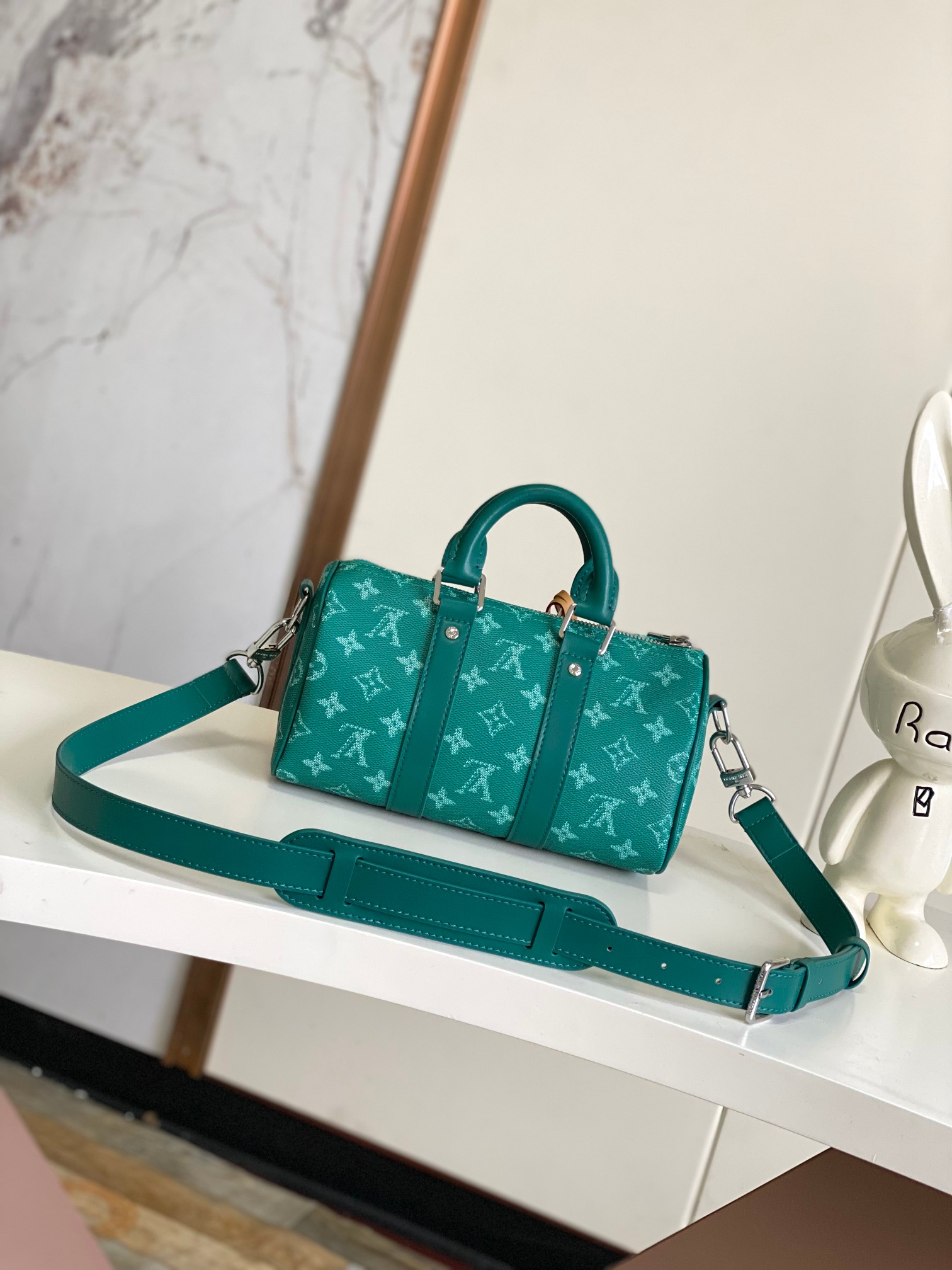 【海原外‬单 独实家‬拍】【Keepall Bandouliere25 手袋】 M12684 绿花(变码
