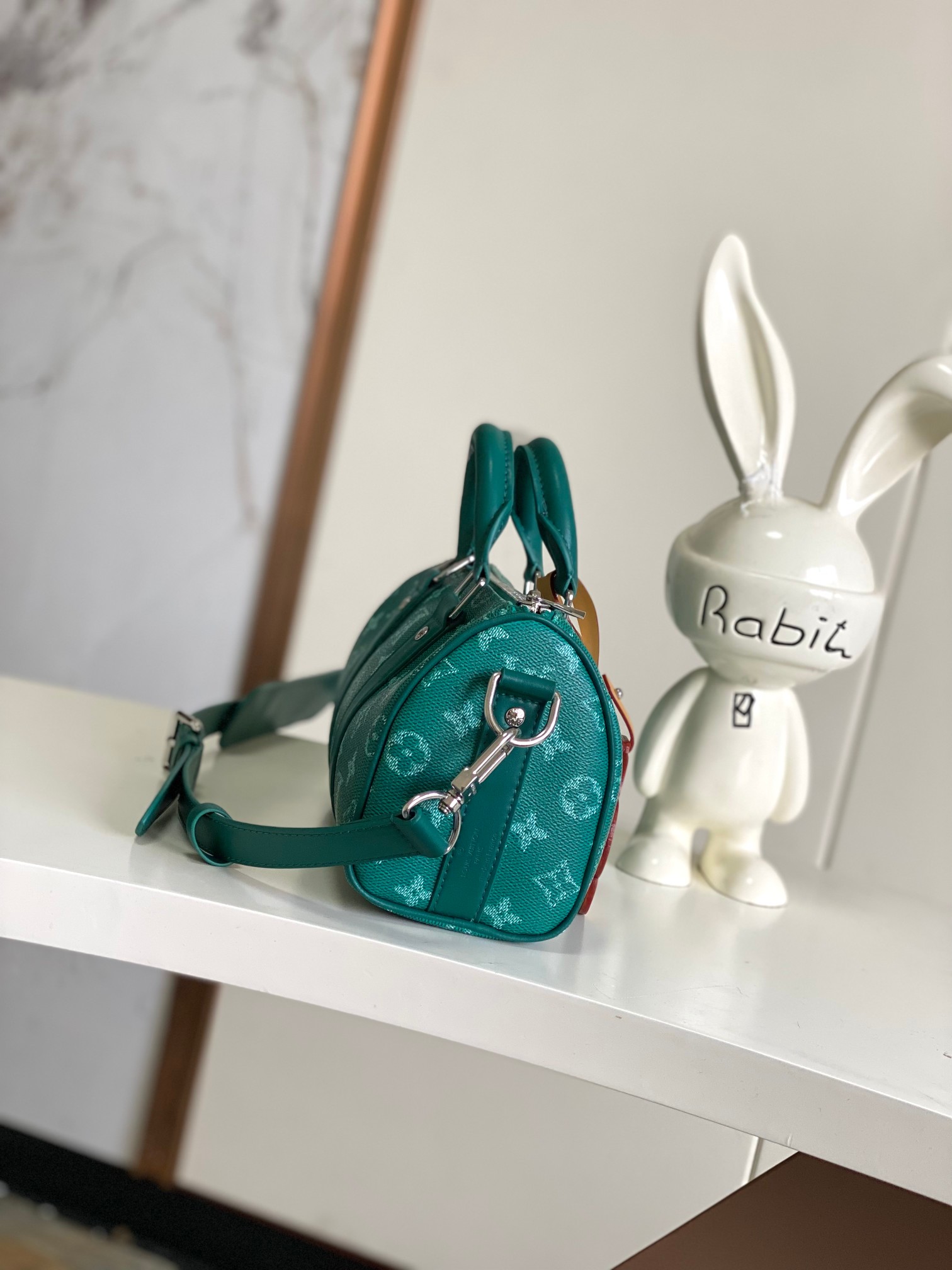 【海原外‬单 独实家‬拍】【Keepall Bandouliere25 手袋】 M12684 绿花(变码