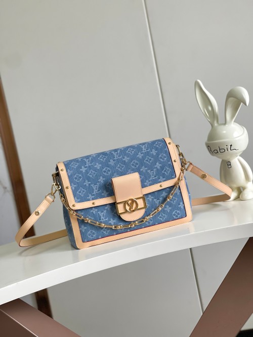 Louis Vuitton Dauphine Soft Bag Large Denim Blue Monogram Canvas 1 Louis Vuitton Dauphine Soft Bag Large Denim Blue Monogram Canvas