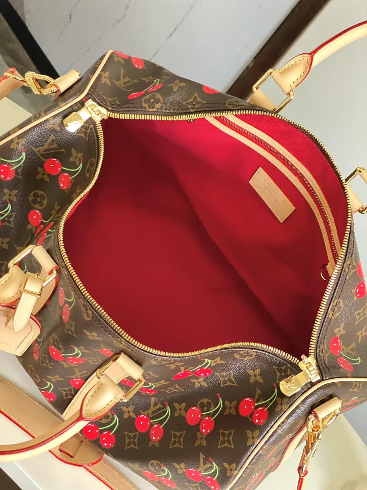 【海原外单 独实家拍】驴家出品顶级原单💠M13764樱桃Keepall Bandoulière 45
