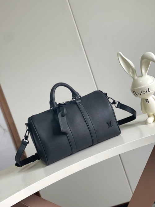 Louis Vuitton Keepall Bandoulière 35 Black Leather Travel Bag 1 Louis Vuitton Keepall Bandoulière 35 Black Leather Travel Bag