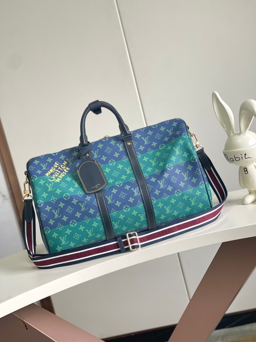 Louis Vuitton Keell Bandoulière 50 Travel Bag Monogram, Blue/Green 1 Louis Vuitton Keell Bandoulière 50 Travel Bag Monogram, Blue/Green