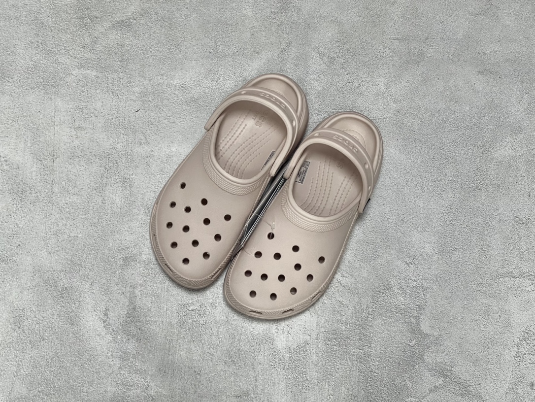 110 Crocs卡骆驰Classic clog 经典云朵 克骆格复古沙滩洞洞鞋 石英粉 透明防水袋包装