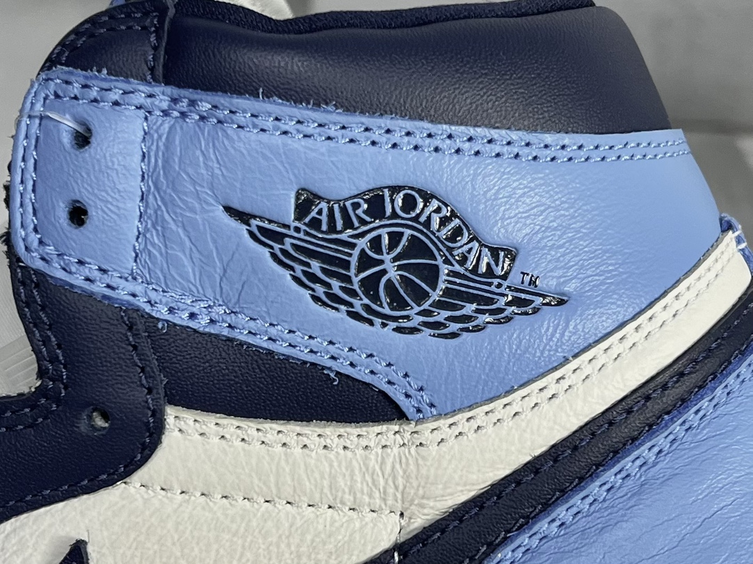 福利AirJordan1AJ1乔1黑曜石北卡蓝黑蓝脚趾555088-140#天花板品质原装版本全身采用原