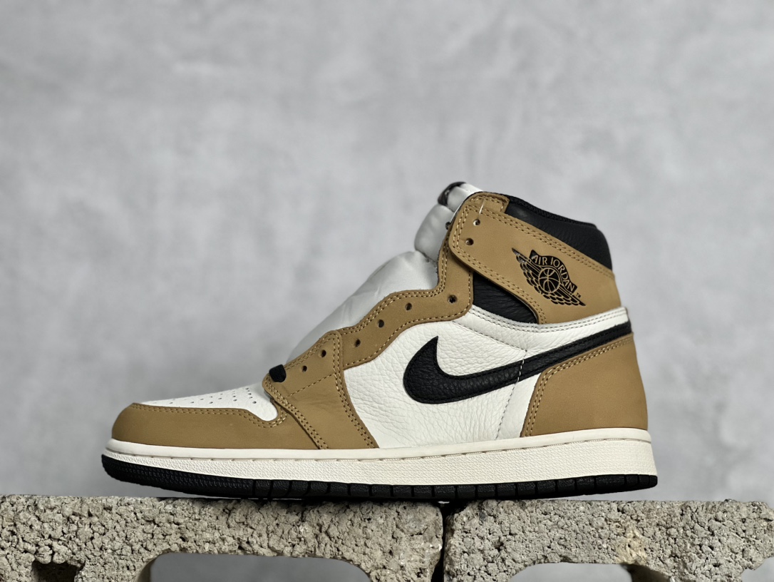 福利AirJordan1RookieOftheYearAJ1乔1黑棕脚趾555088-700#行业天花板