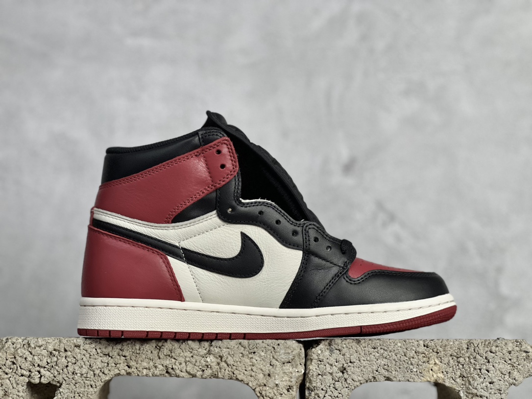 福利AirJordan1RetroHighOGAJ1乔1黑红脚趾高帮篮球鞋555088-610#最具性价