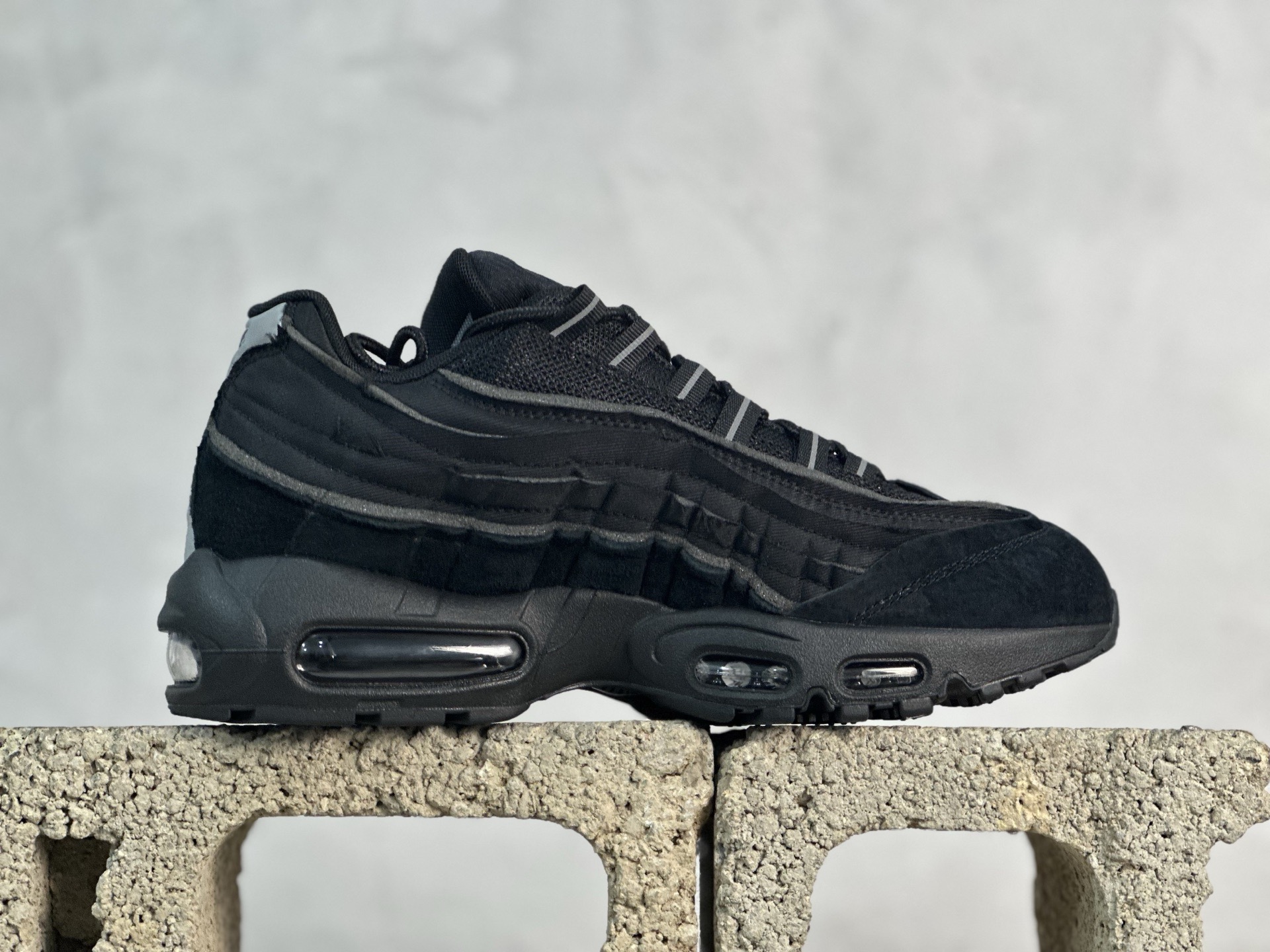 GX 放店私 顶级纯原 完美复刻 COMME DES GARCONS SHIRT × Nike Air Max 95黑武士 货号:CU8406-001