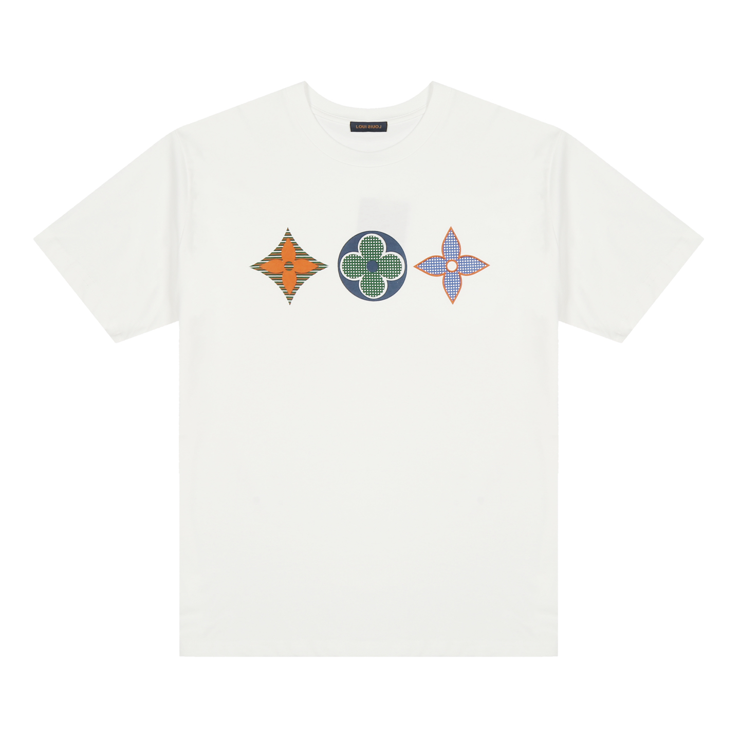 P78 [Calidad alta oficial] Louis Vuitton* Camiseta de manga corta con estampado de tres flores Louis Vuitton LV. Tejido…