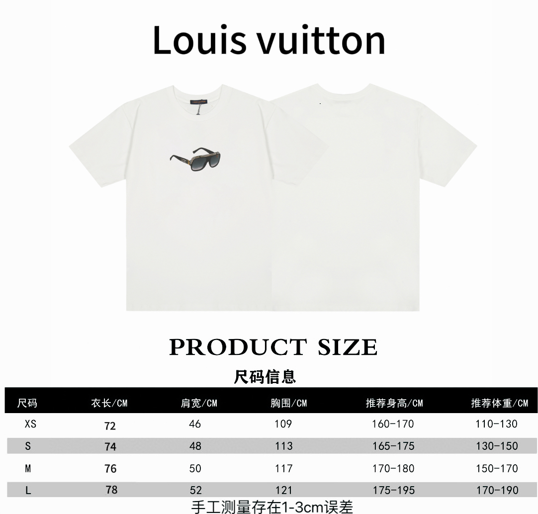 Louis Vuitton* Gafas de sol Louis Vuitton LV estampadas, manga corta, tabla de tallas P78