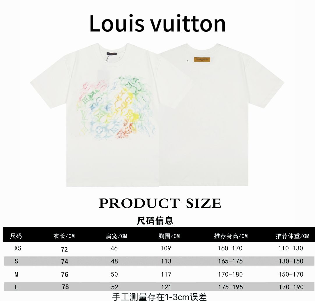 Louis vuitton* Louis Vuitton LV crayon graffiti tabla de tallas de camiseta de manga corta P80