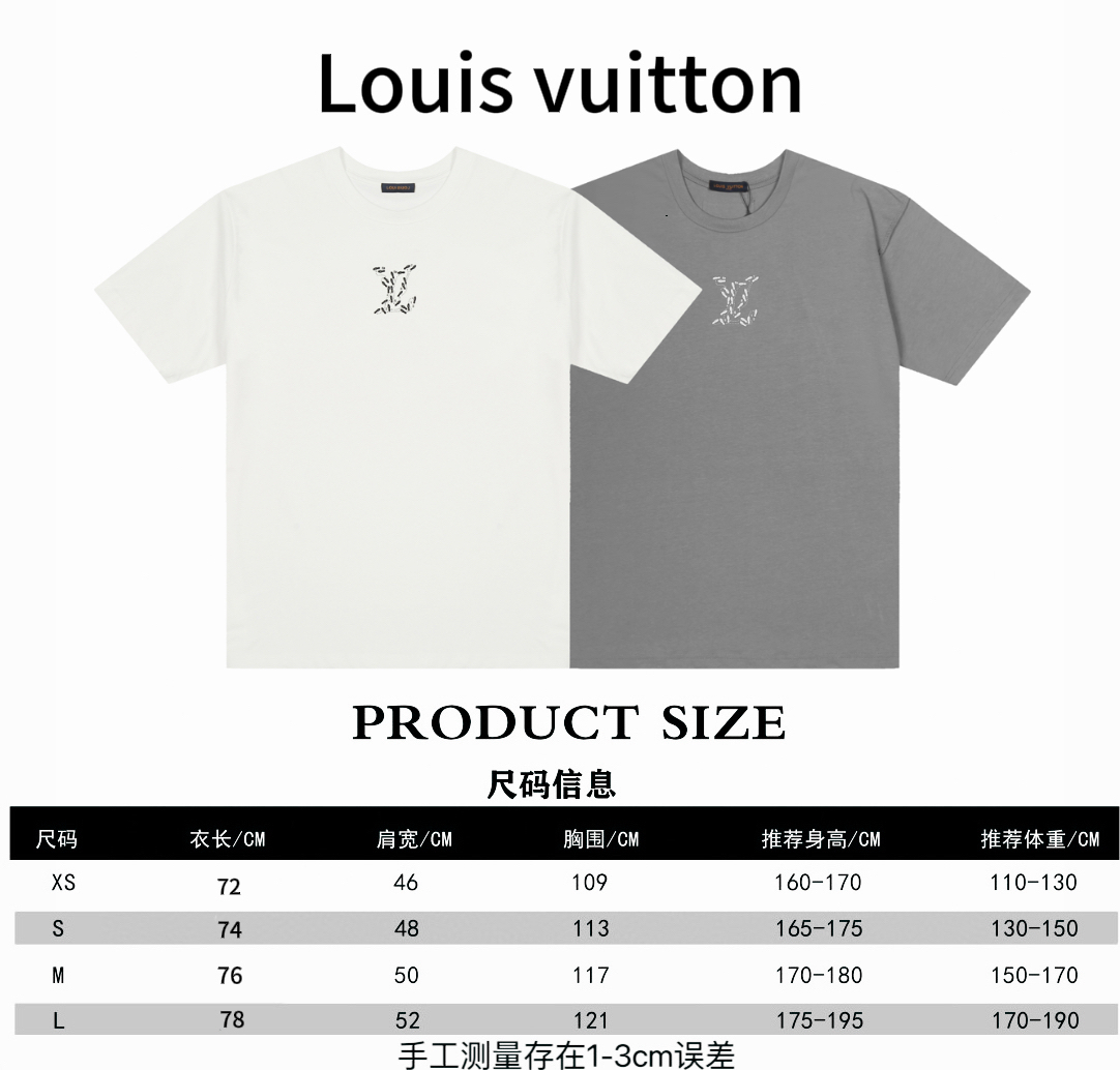 Louis Vuitton* Tabla de tallas de camisetas de manga corta para empleados más fuertes del departamento de Louis Vuitton…