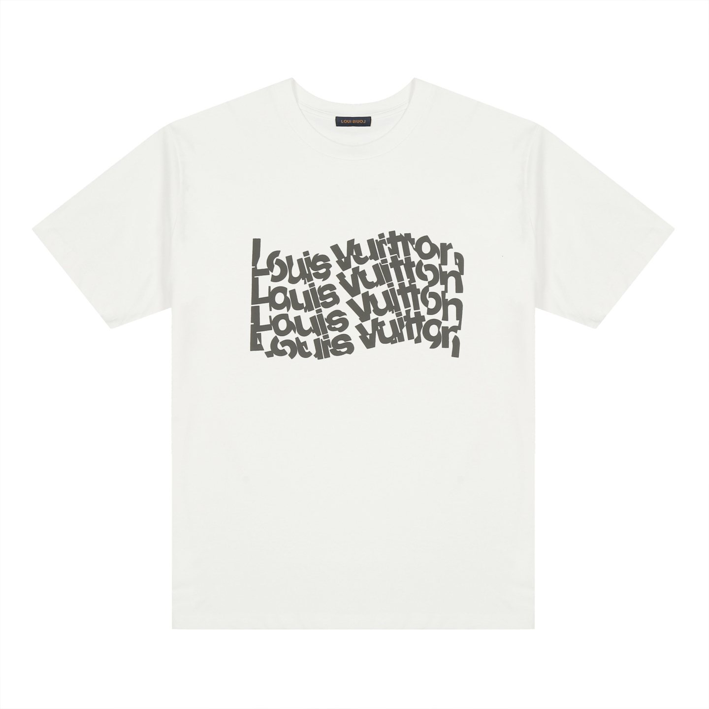 P78 Louis vuitton* Camiseta de manga corta con diseño de letras estampadas en la parte delantera y trasera característi…
