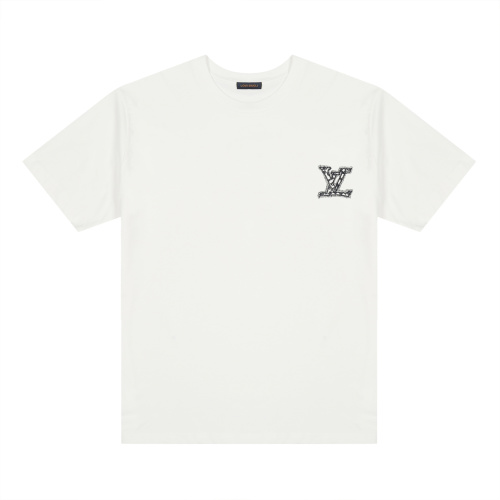 Louis Vuitton Embroidered Logo T-Shirt, Comfortable Cotton Tee for Men and Women 1 Louis Vuitton Embroidered Logo T-Shirt, Comfortable Cotton Tee for Men and Women