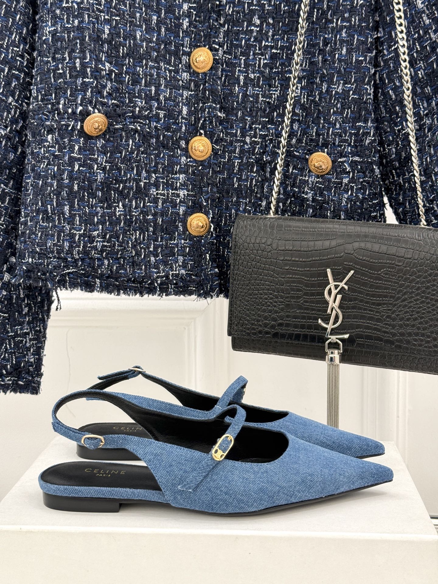 Italian Leather Sandals: Classic Celin Series Reborn with Customized Fabric. - 图片 1