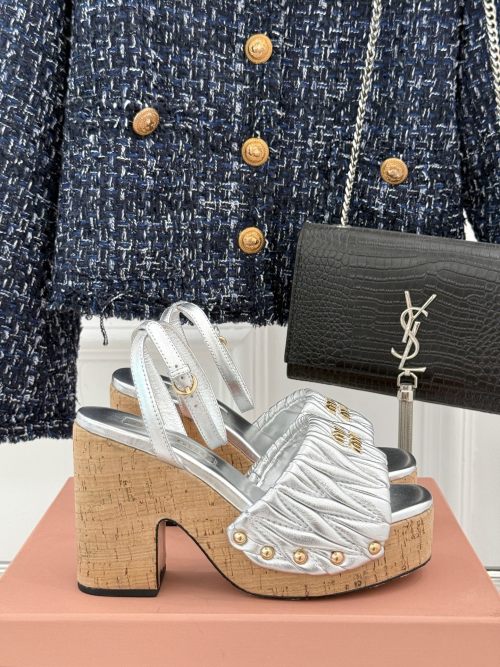 Miu Miu Spring/Summer Pleated Platform High Heel Sandals 1 Miu Miu Spring/Summer Pleated Platform High Heel Sandals