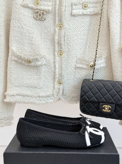 Chanel Classic Double C Bow Ballet Flats - Chic and Comfortable Shoes