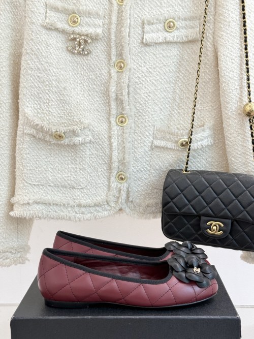 Chanel 25C Early Spring Camellia Ballet Flats - Elegant & Comfortable 1 Chanel 25C Early Spring Camellia Ballet Flats - Elegant & Comfortable