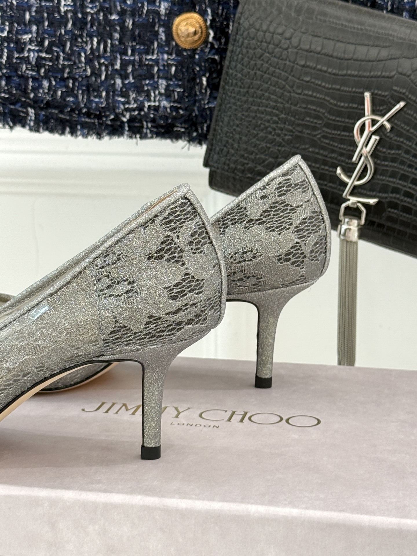 Jimmy Choo|吉米周经典春夏爆款蕾丝高跟鞋
________________________