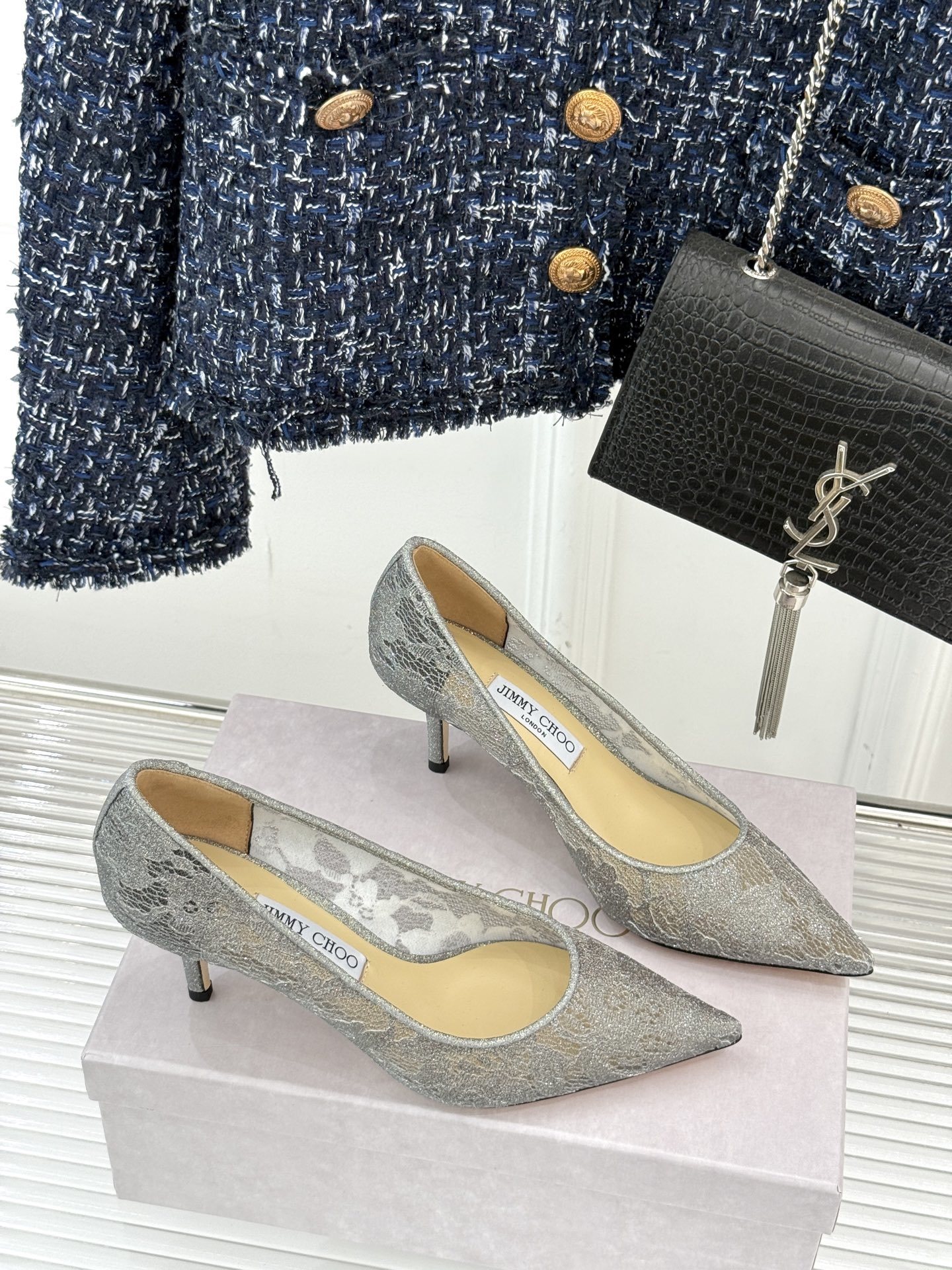 Jimmy Choo|吉米周经典春夏爆款蕾丝高跟鞋
________________________