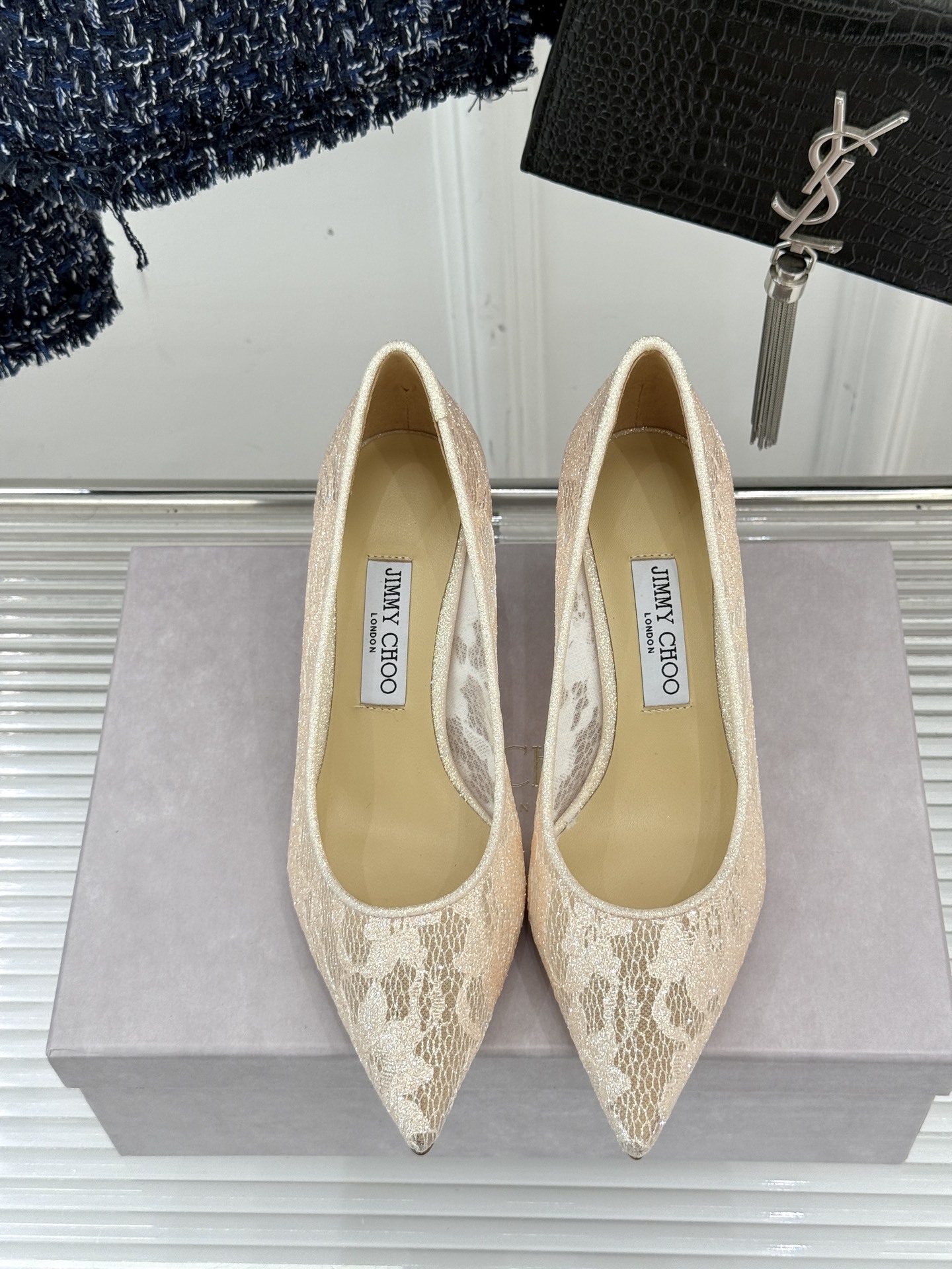 Jimmy Choo|吉米周经典春夏爆款蕾丝高跟鞋
________________________