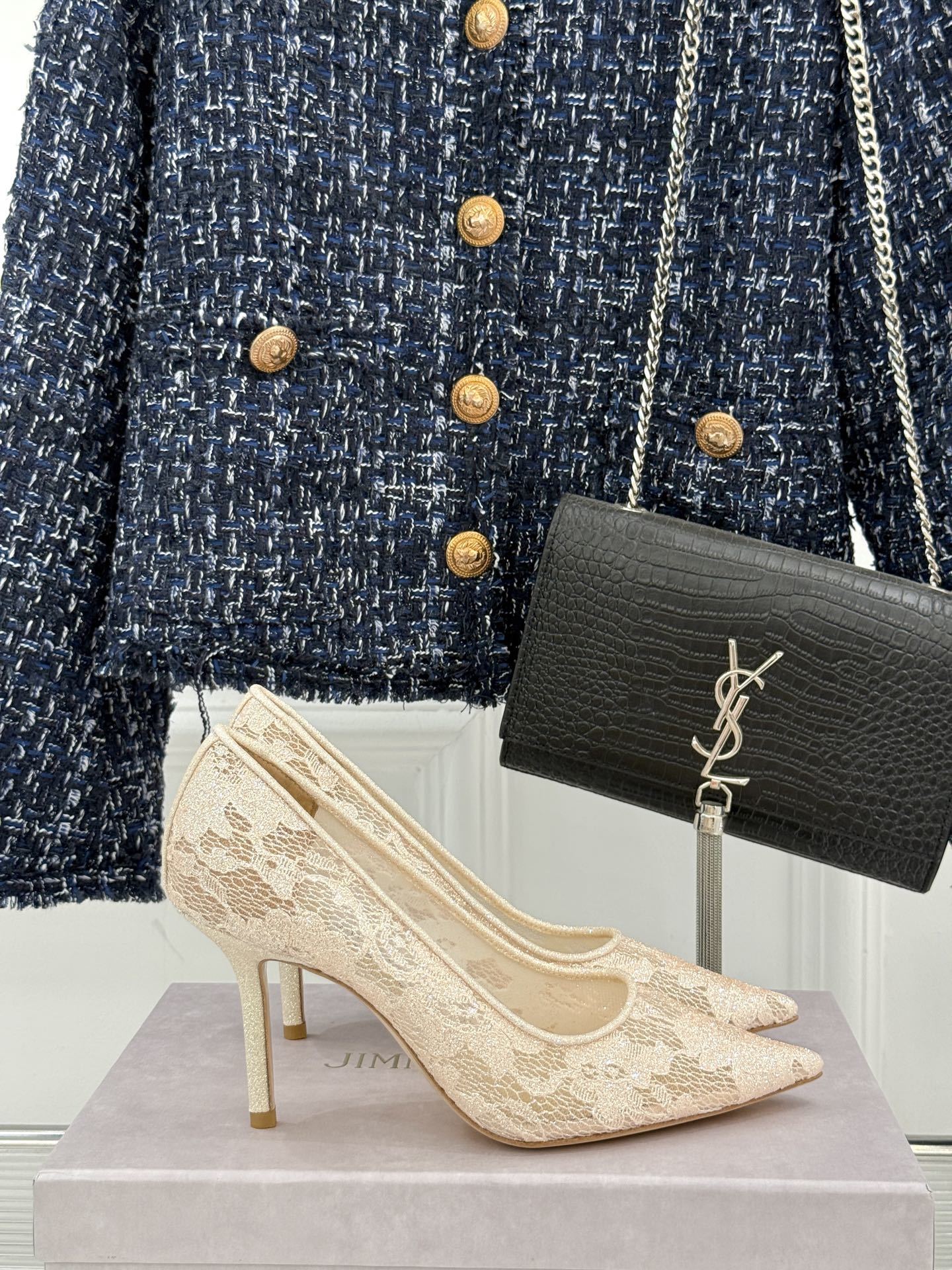 Jimmy Choo|吉米周经典春夏爆款蕾丝高跟鞋
________________________