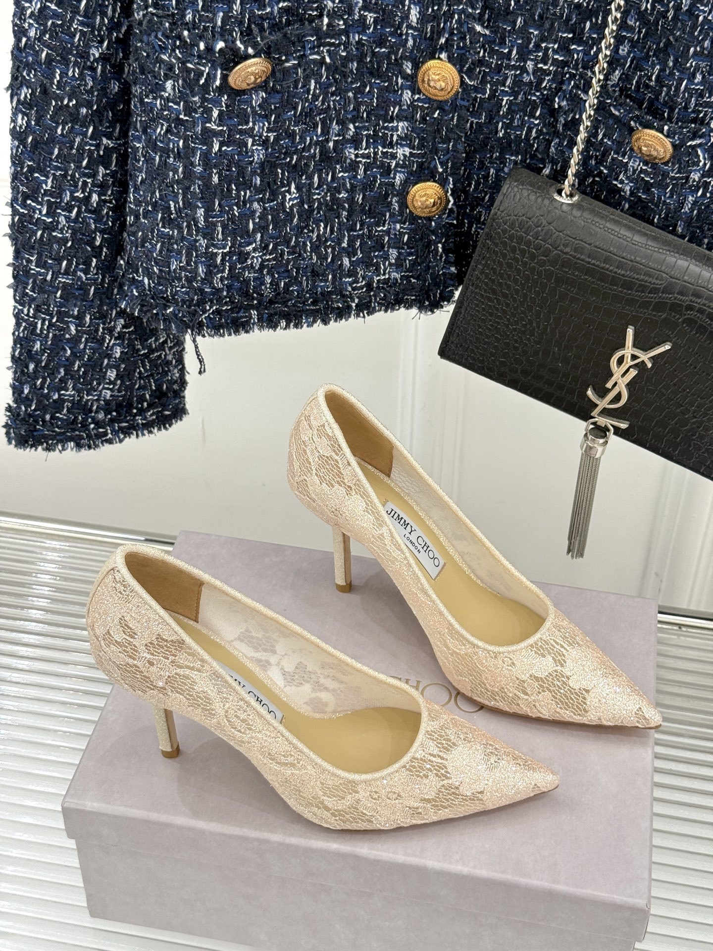 Jimmy Choo|吉米周经典春夏爆款蕾丝高跟鞋
________________________