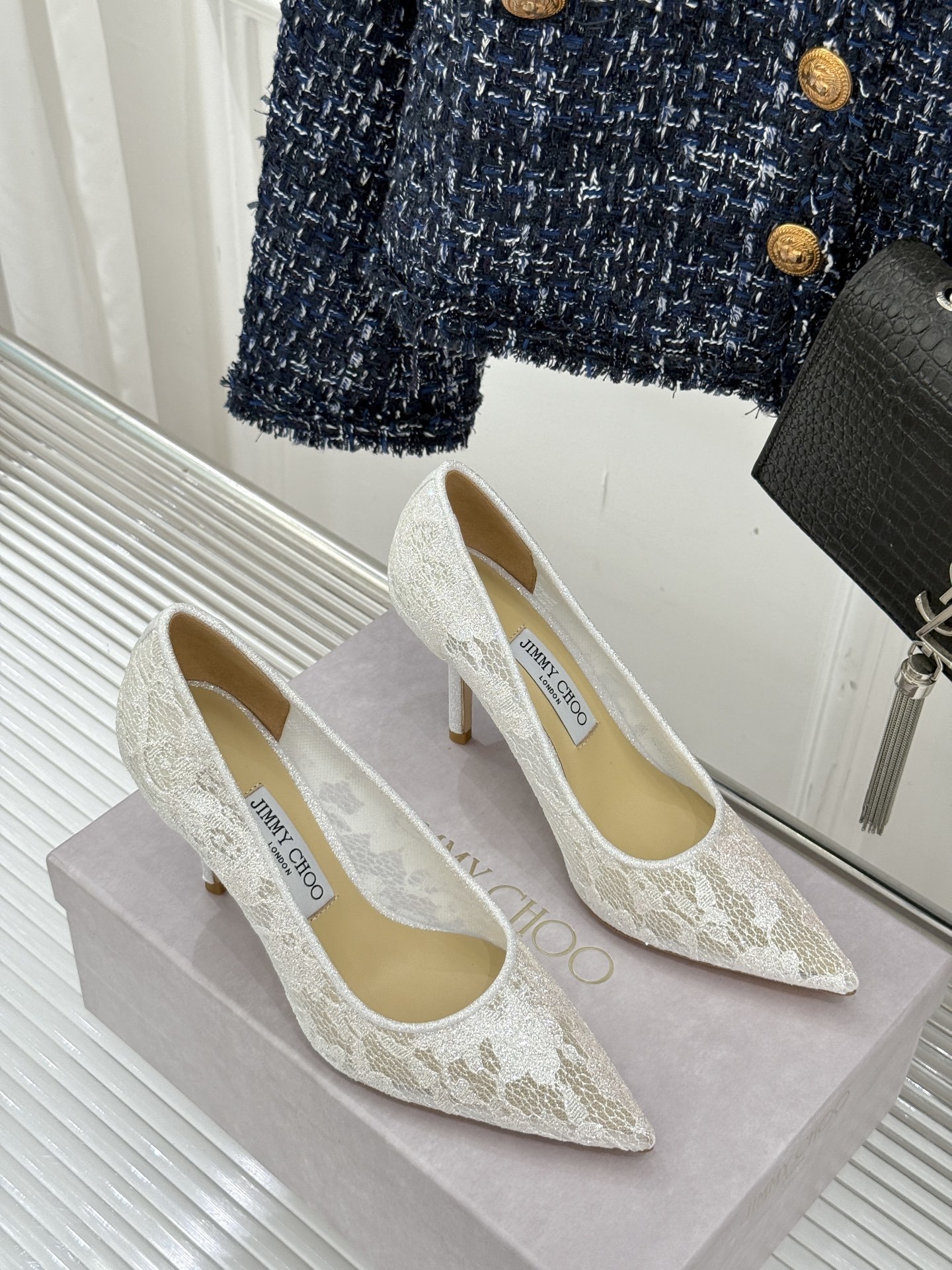 Jimmy Choo|吉米周经典春夏爆款蕾丝高跟鞋
________________________
