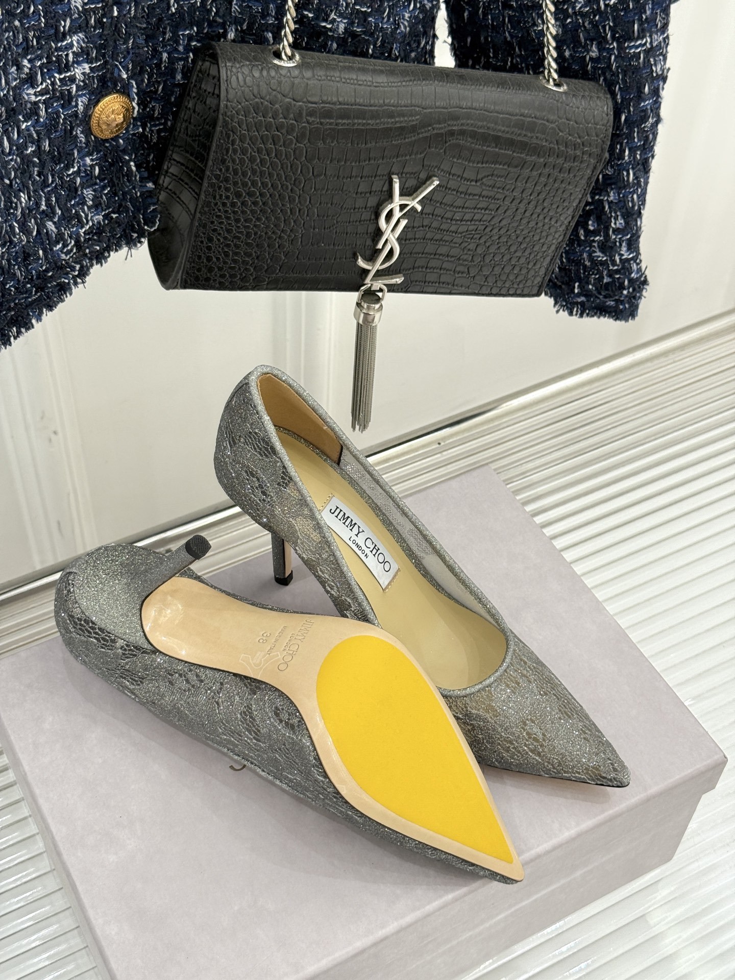Jimmy Choo|吉米周经典春夏爆款蕾丝高跟鞋
________________________