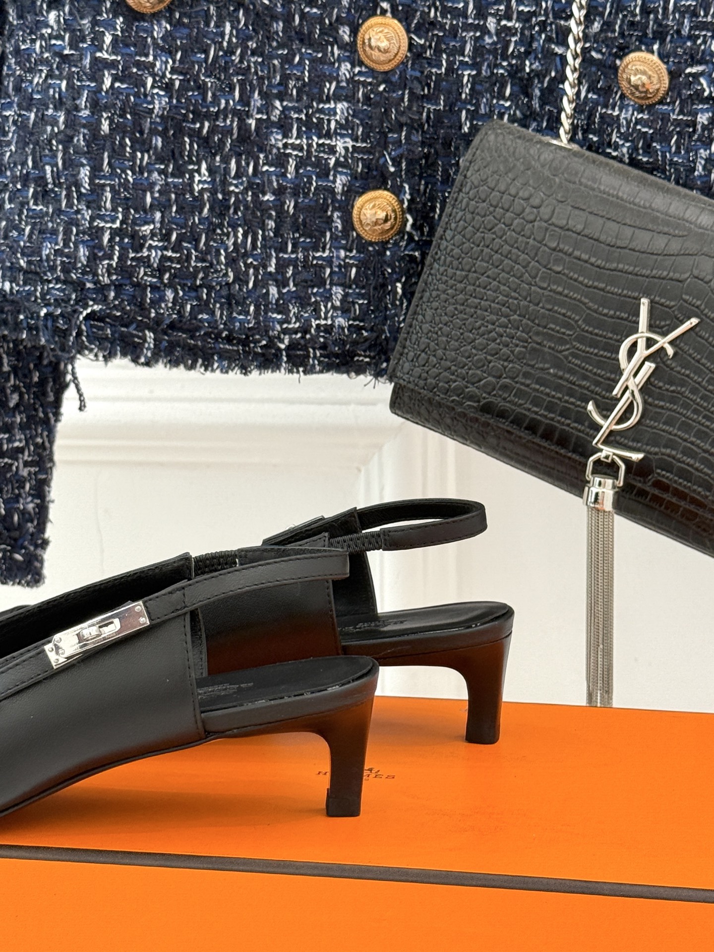 Hermès Kelly Buckle Slingback Kitten Heel Sandals: Parisian Chic & Luxury 7 i1750694382519 1929 0 5