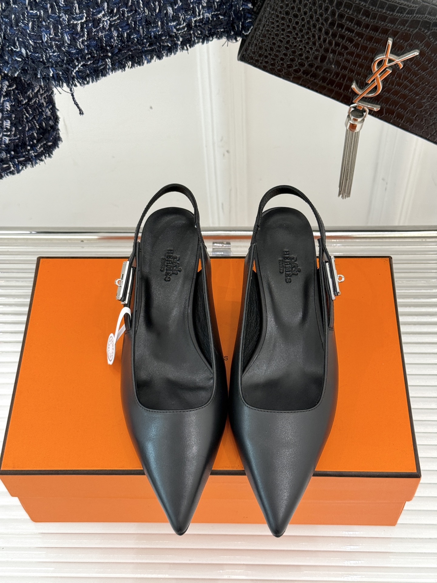 Hermès Kelly Buckle Slingback Kitten Heel Sandals: Parisian Chic & Luxury 5 i1750694383269 2147 0 3