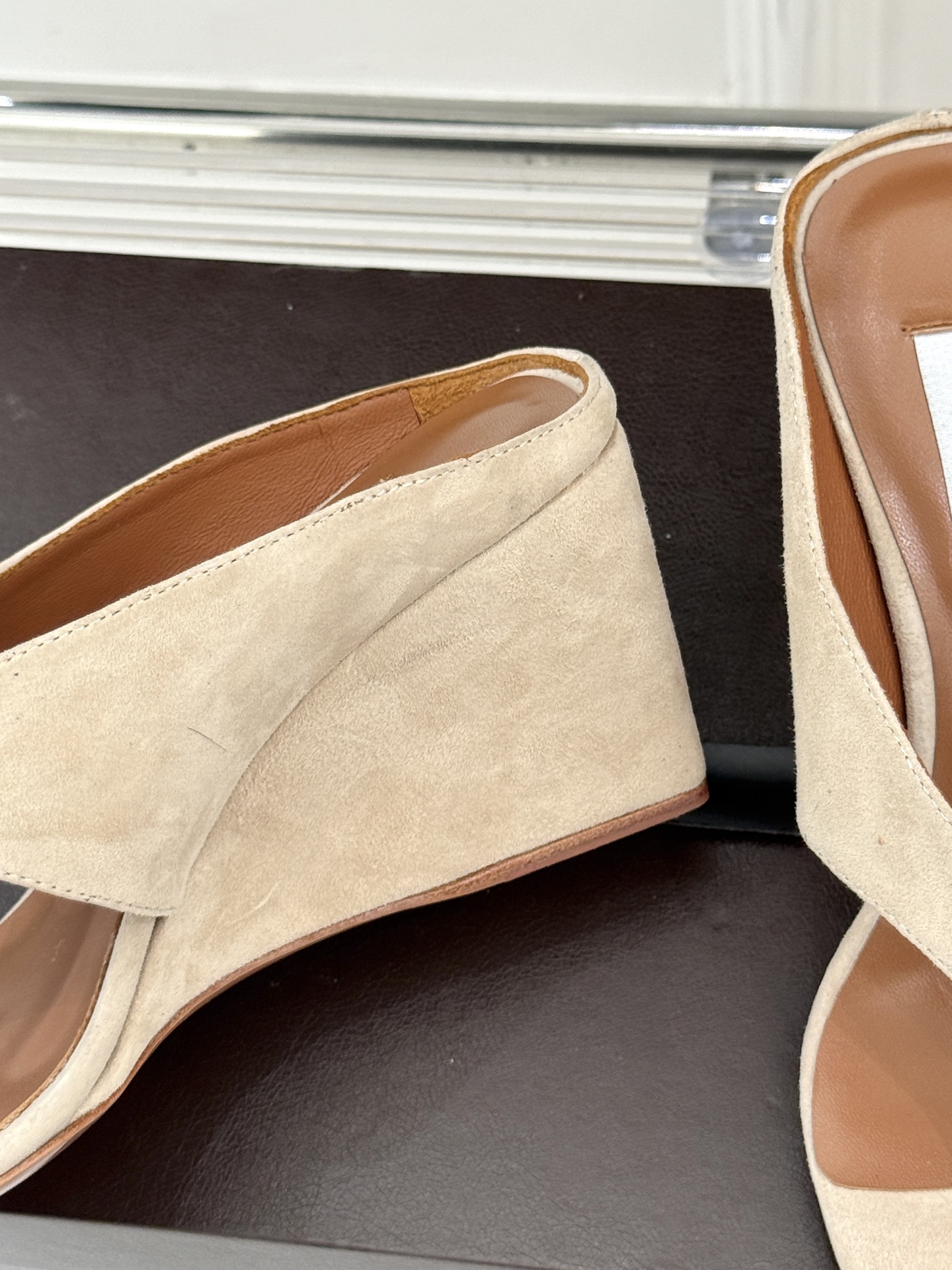 Alaia Women's Wedge Thong Sandals - Luxurious Leather Summer Footwear 7 i1750773398195 6610 0 5