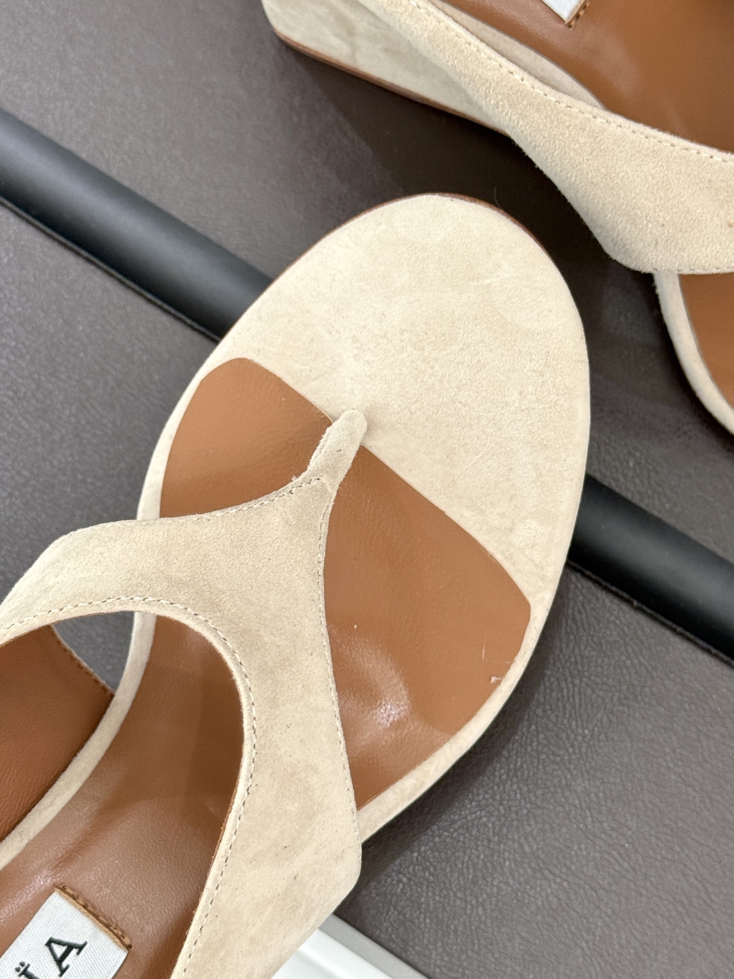Alaia Women's Wedge Thong Sandals - Luxurious Leather Summer Footwear 8 i1750773398275 5368 0 6