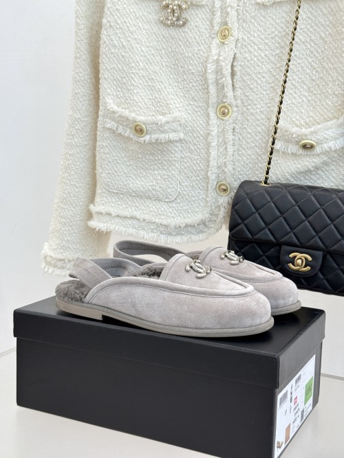 Chanel Women's Suede Mules with CC Logo - Comfortable & Stylish 1 Chanel Women's Suede Mules with CC Logo - Comfortable & Stylish