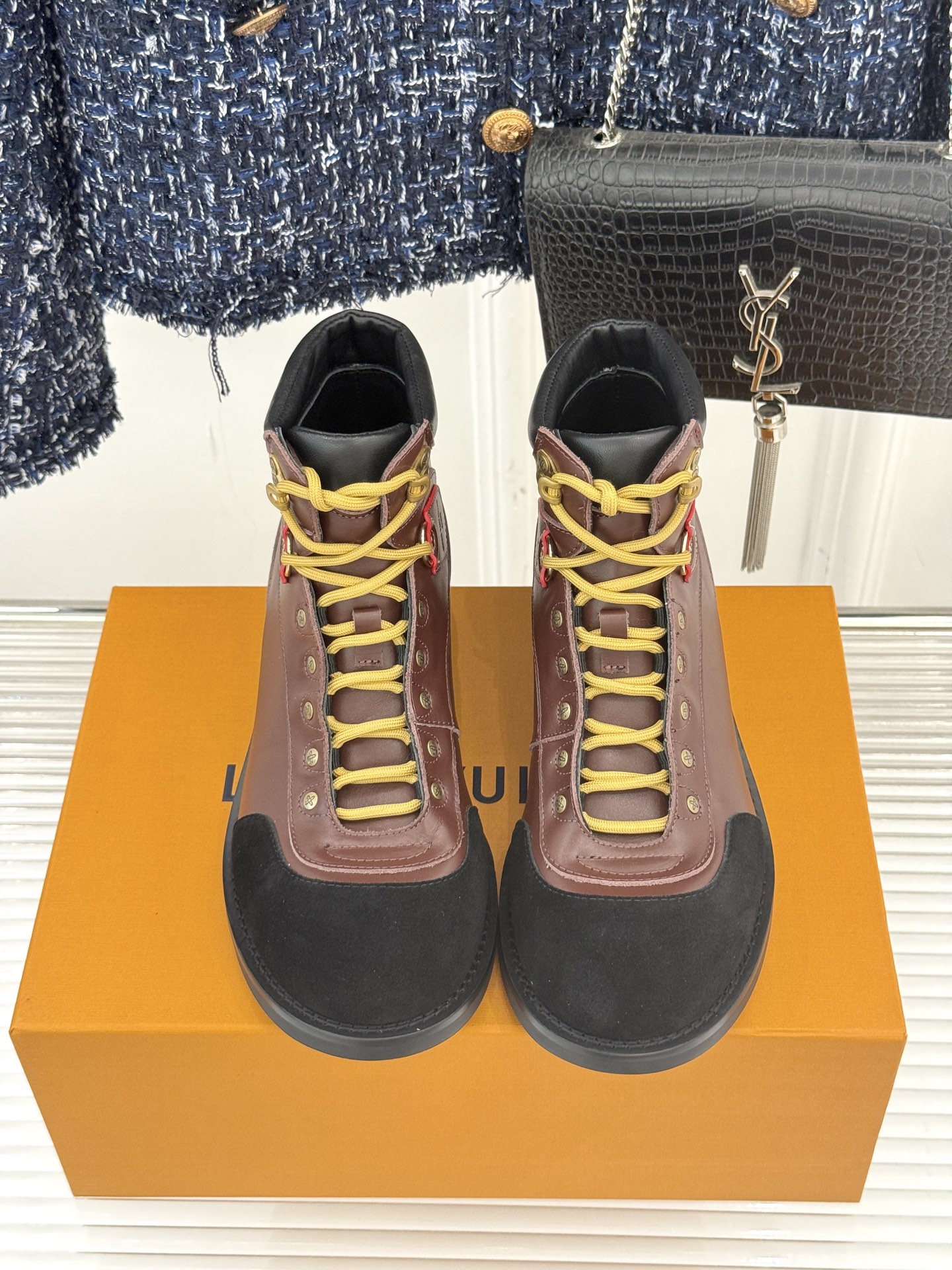 Louis Vuitton Women's Fall High-Top Ankle Boots - Brown and Black, Size 39-44 5 i1756829974164 8890 0 3