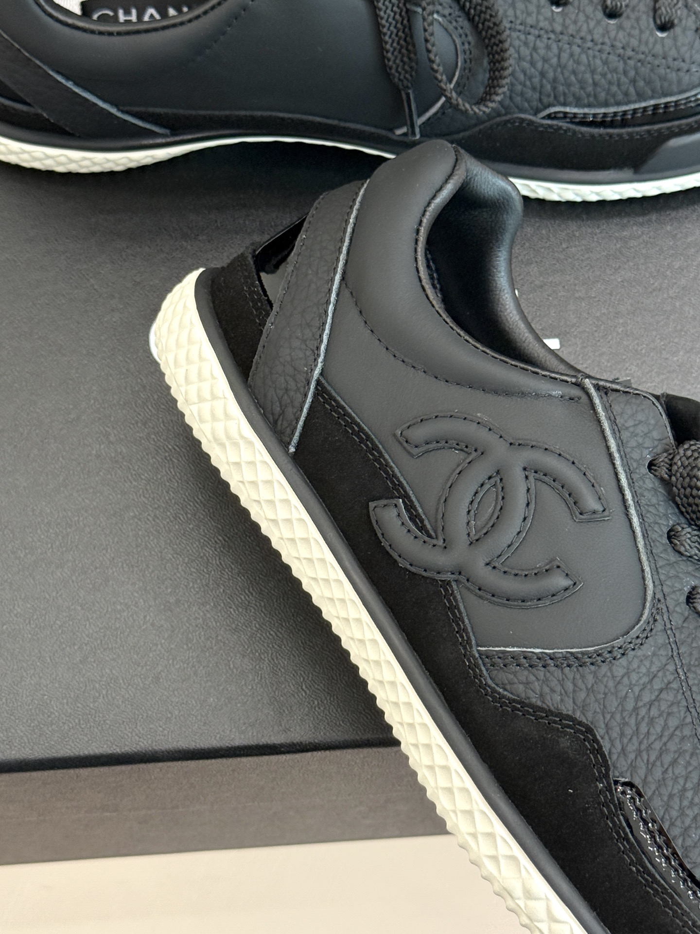 Chanel Women's Black Leather CC Logo Lace-Up Sneakers Size 35-39 7 i1757354064558 1591 0 5