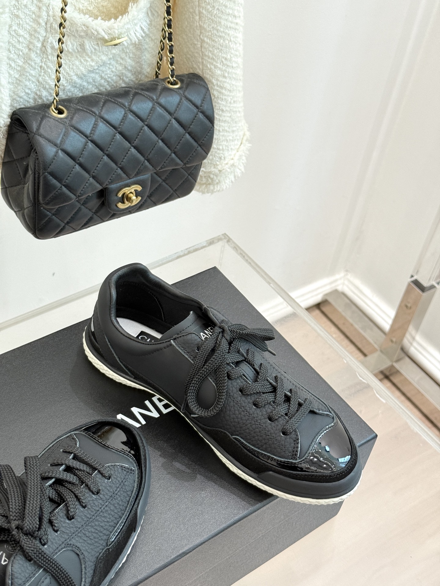 Chanel Women's Black Leather CC Logo Lace-Up Sneakers Size 35-39 6 i1757354064711 8680 0 4
