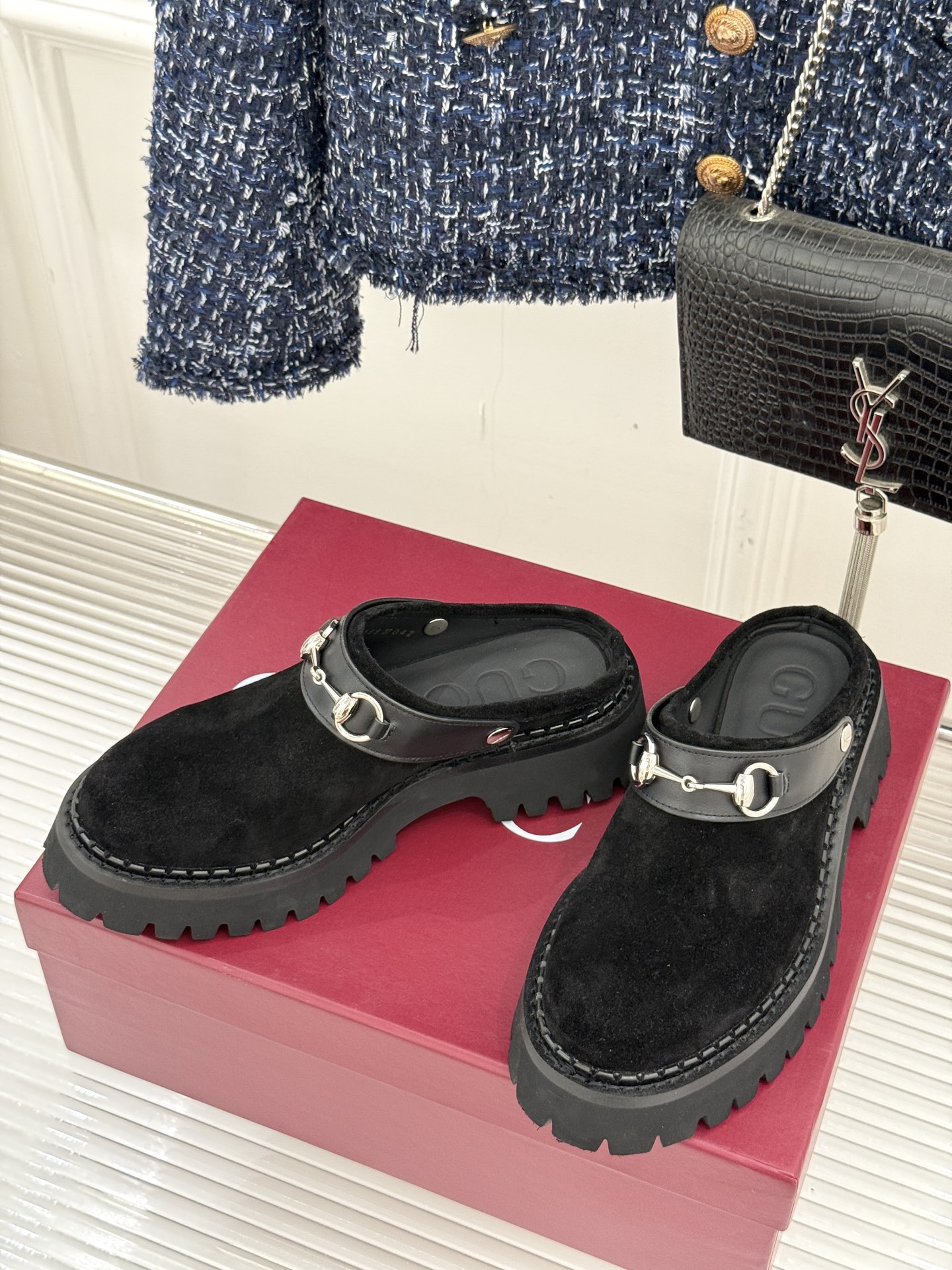 Gucci/古驰25WF新品马衔扣厚底乐福勃肯鞋半拖把Gucci经典穿在脚上 时髦感拉满寻觅一双能兼具舒
