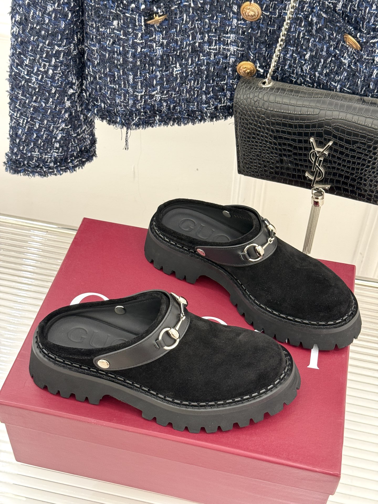 Gucci/古驰25WF新品马衔扣厚底乐福勃肯鞋半拖把Gucci经典穿在脚上 时髦感拉满寻觅一双能兼具舒