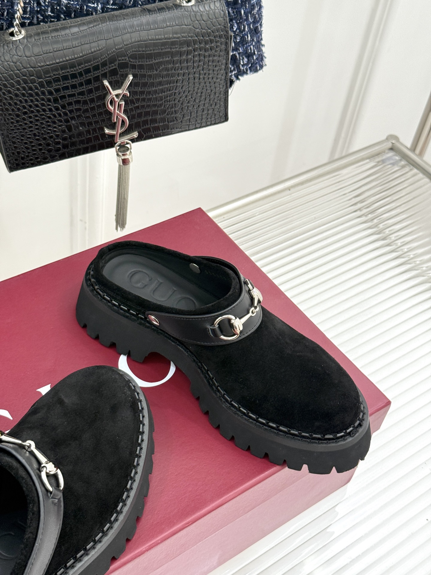 Gucci/古驰25WF新品马衔扣厚底乐福勃肯鞋半拖把Gucci经典穿在脚上 时髦感拉满寻觅一双能兼具舒