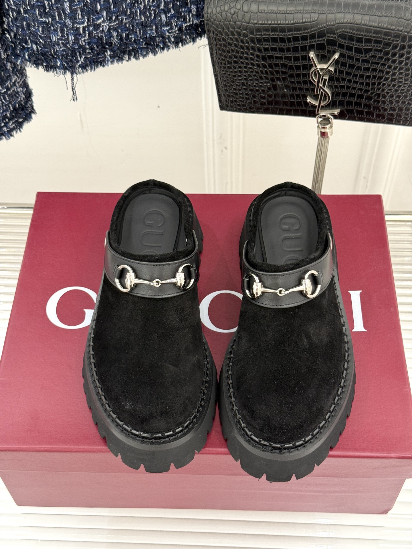 Gucci/古驰25WF新品马衔扣厚底乐福勃肯鞋半拖把Gucci经典穿在脚上 时髦感拉满寻觅一双能兼具舒