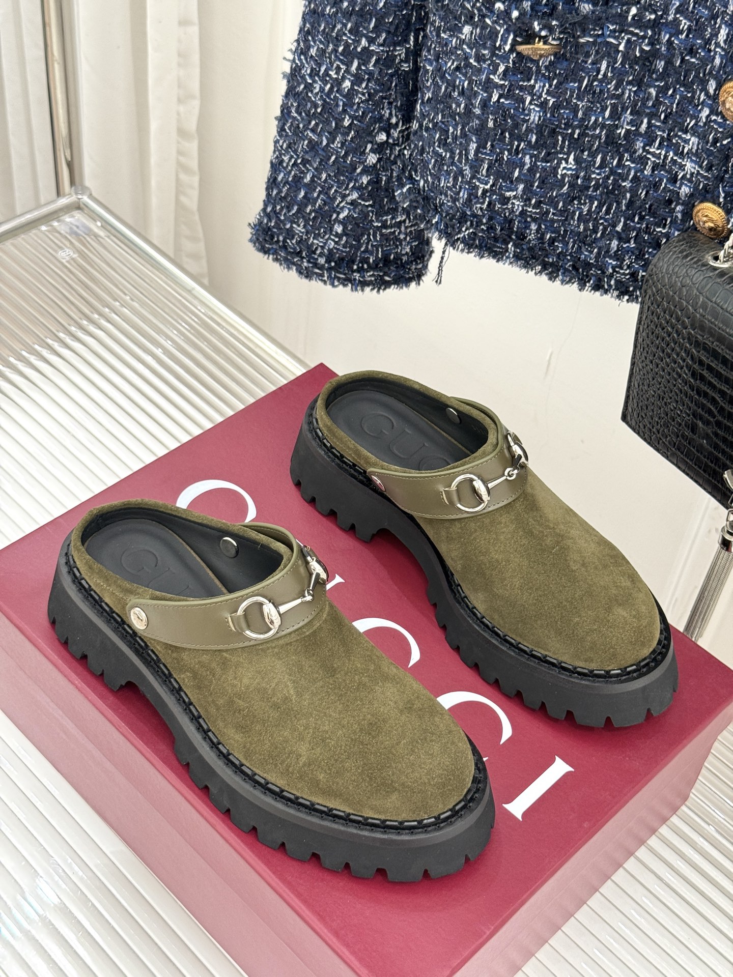Gucci/古驰25WF新品马衔扣厚底乐福勃肯鞋半拖把Gucci经典穿在脚上 时髦感拉满寻觅一双能兼具舒