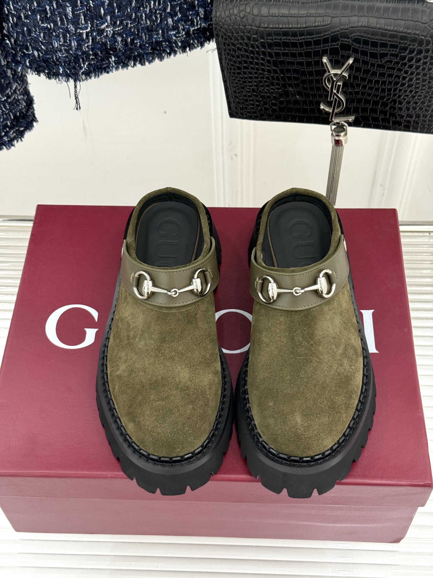 Gucci/古驰25WF新品马衔扣厚底乐福勃肯鞋半拖把Gucci经典穿在脚上 时髦感拉满寻觅一双能兼具舒