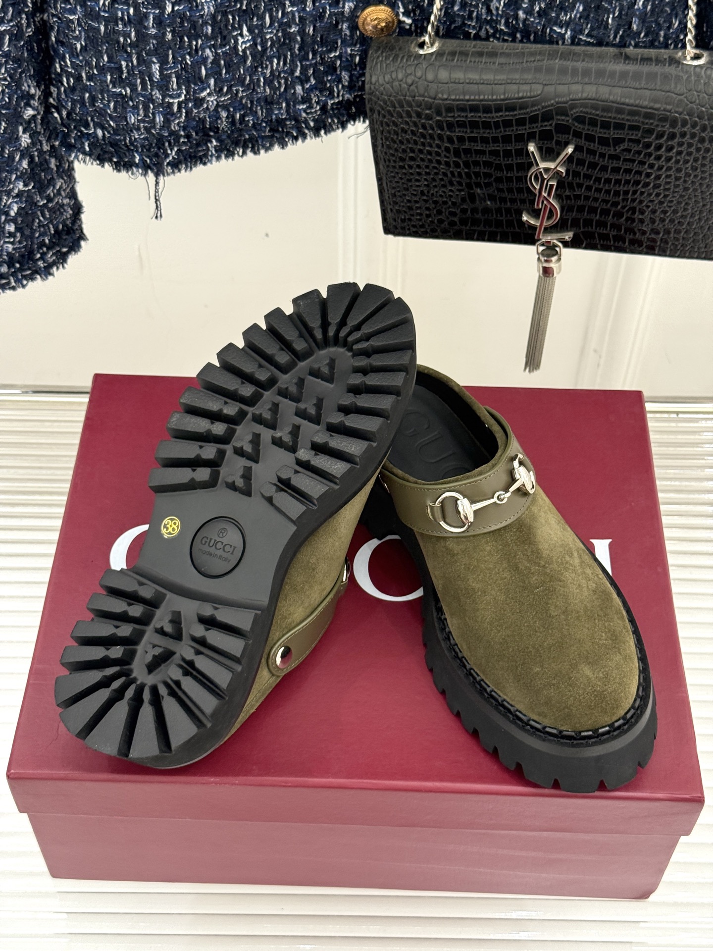 Gucci/古驰25WF新品马衔扣厚底乐福勃肯鞋半拖把Gucci经典穿在脚上 时髦感拉满寻觅一双能兼具舒