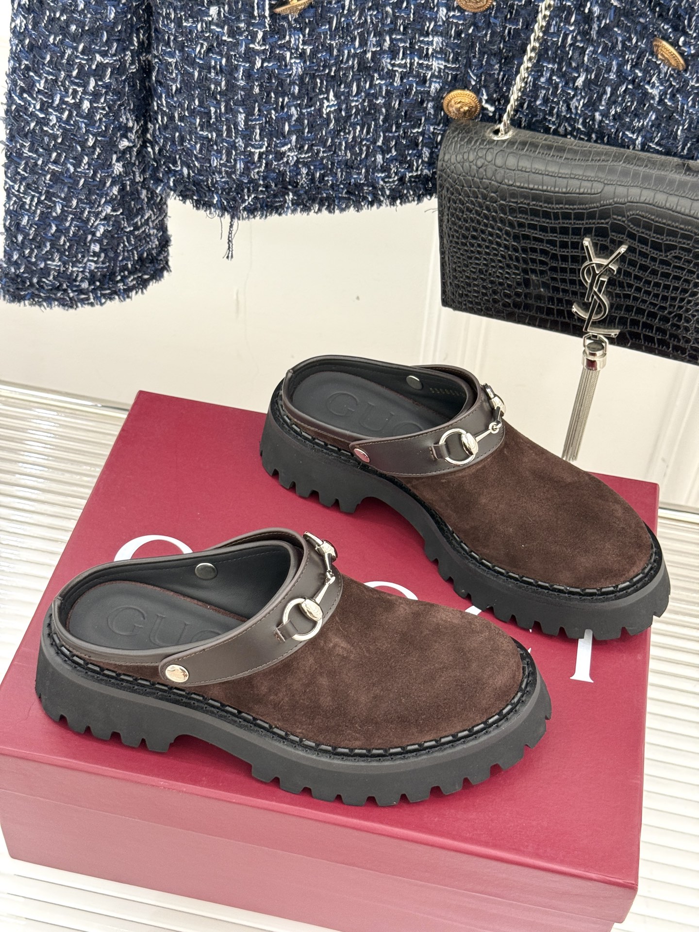 Gucci/古驰25WF新品马衔扣厚底乐福勃肯鞋半拖把Gucci经典穿在脚上 时髦感拉满寻觅一双能兼具舒