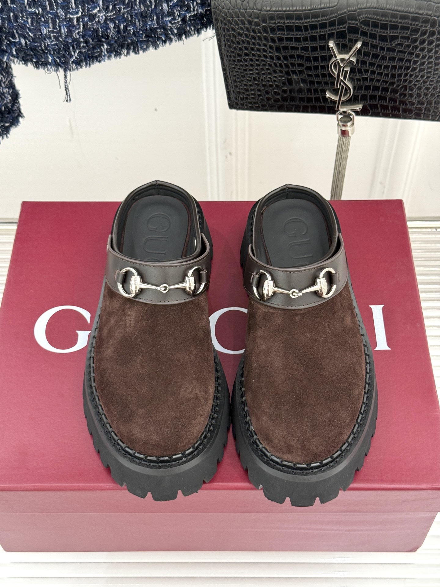 Gucci/古驰25WF新品马衔扣厚底乐福勃肯鞋半拖把Gucci经典穿在脚上 时髦感拉满寻觅一双能兼具舒
