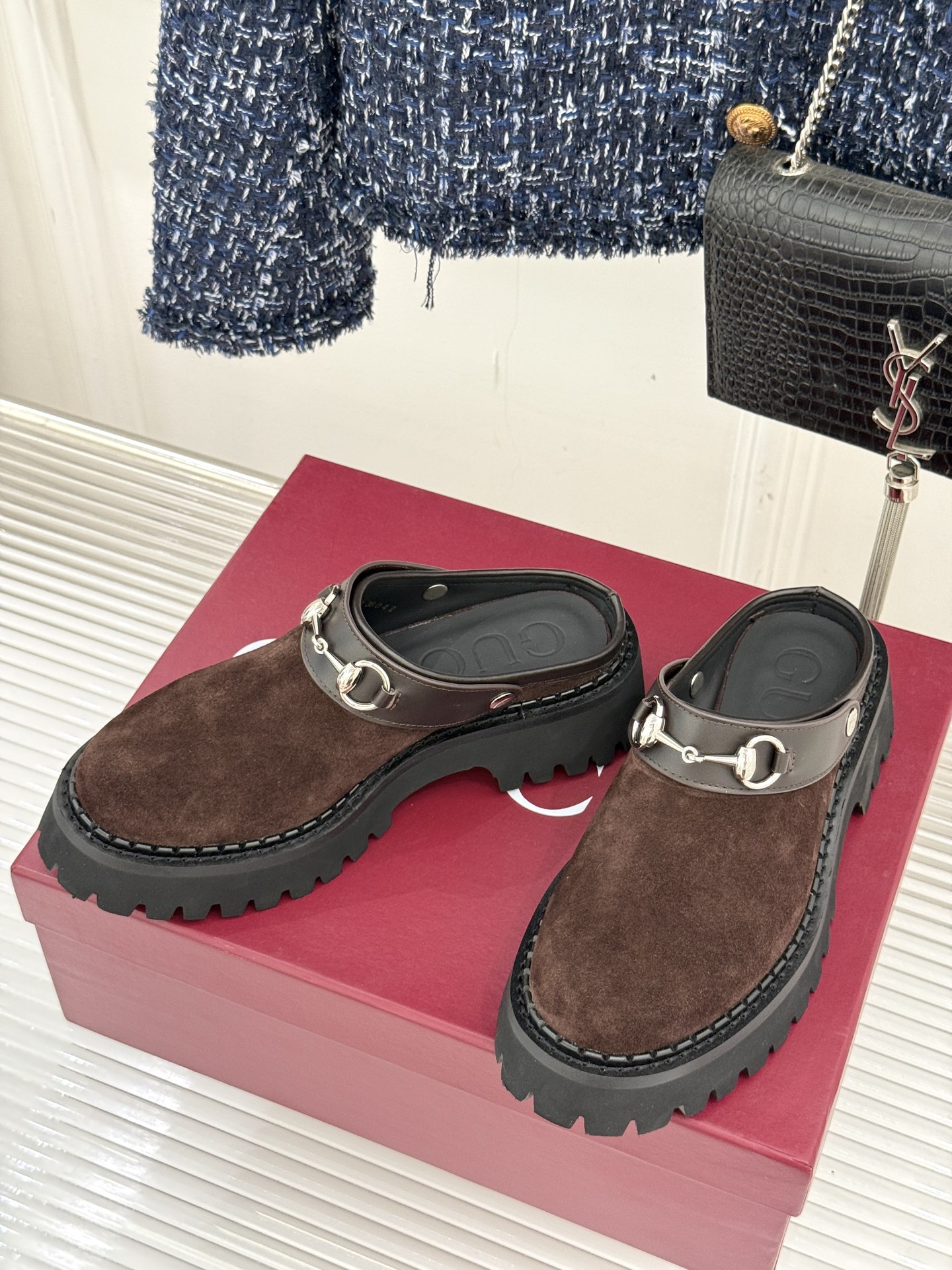 Gucci/古驰25WF新品马衔扣厚底乐福勃肯鞋半拖把Gucci经典穿在脚上 时髦感拉满寻觅一双能兼具舒