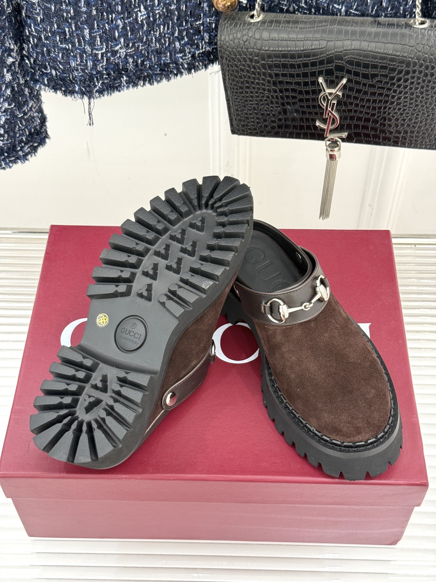 Gucci/古驰25WF新品马衔扣厚底乐福勃肯鞋半拖把Gucci经典穿在脚上 时髦感拉满寻觅一双能兼具舒