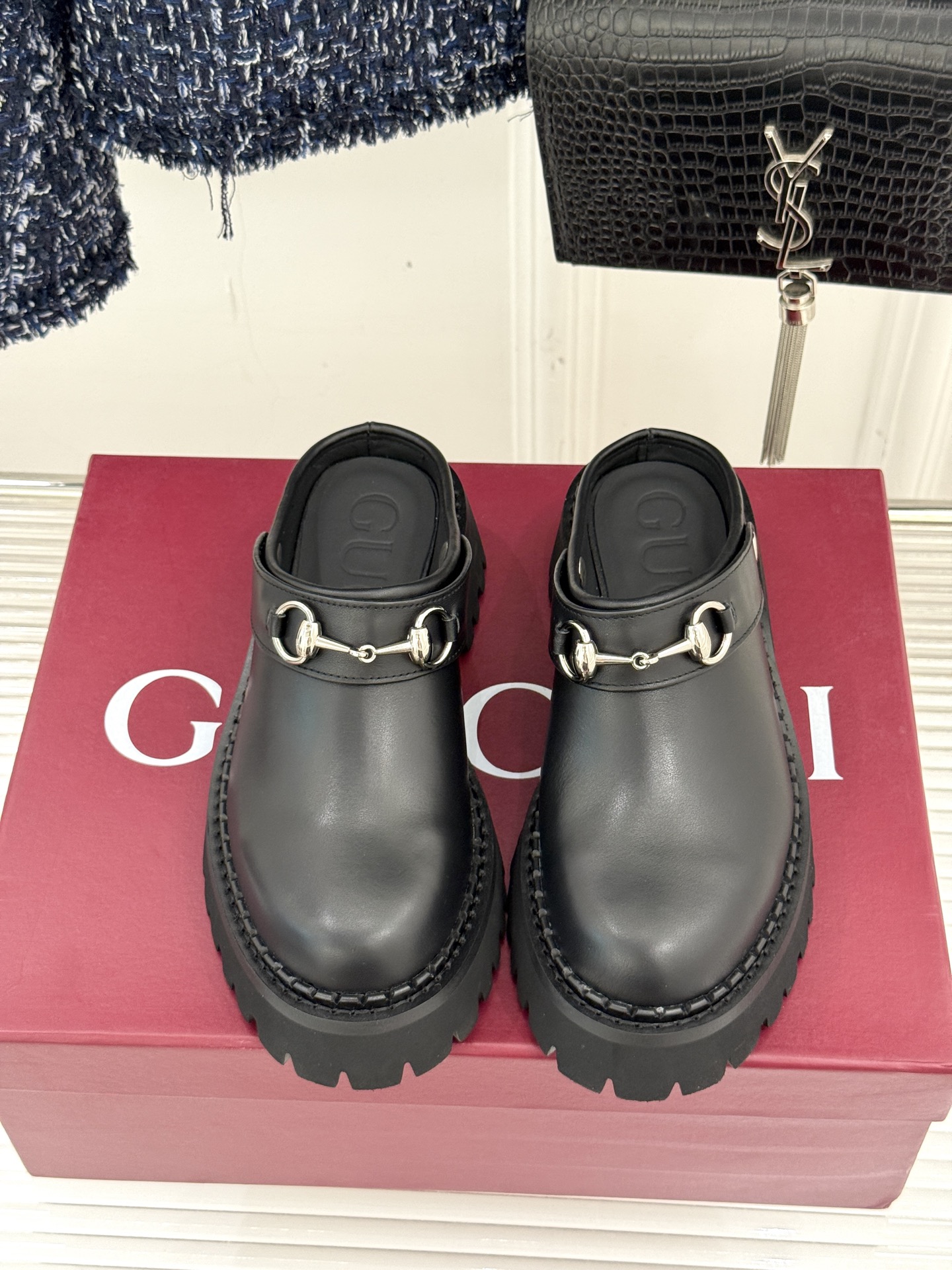 Gucci/古驰25WF新品马衔扣厚底乐福勃肯鞋半拖把Gucci经典穿在脚上 时髦感拉满寻觅一双能兼具舒