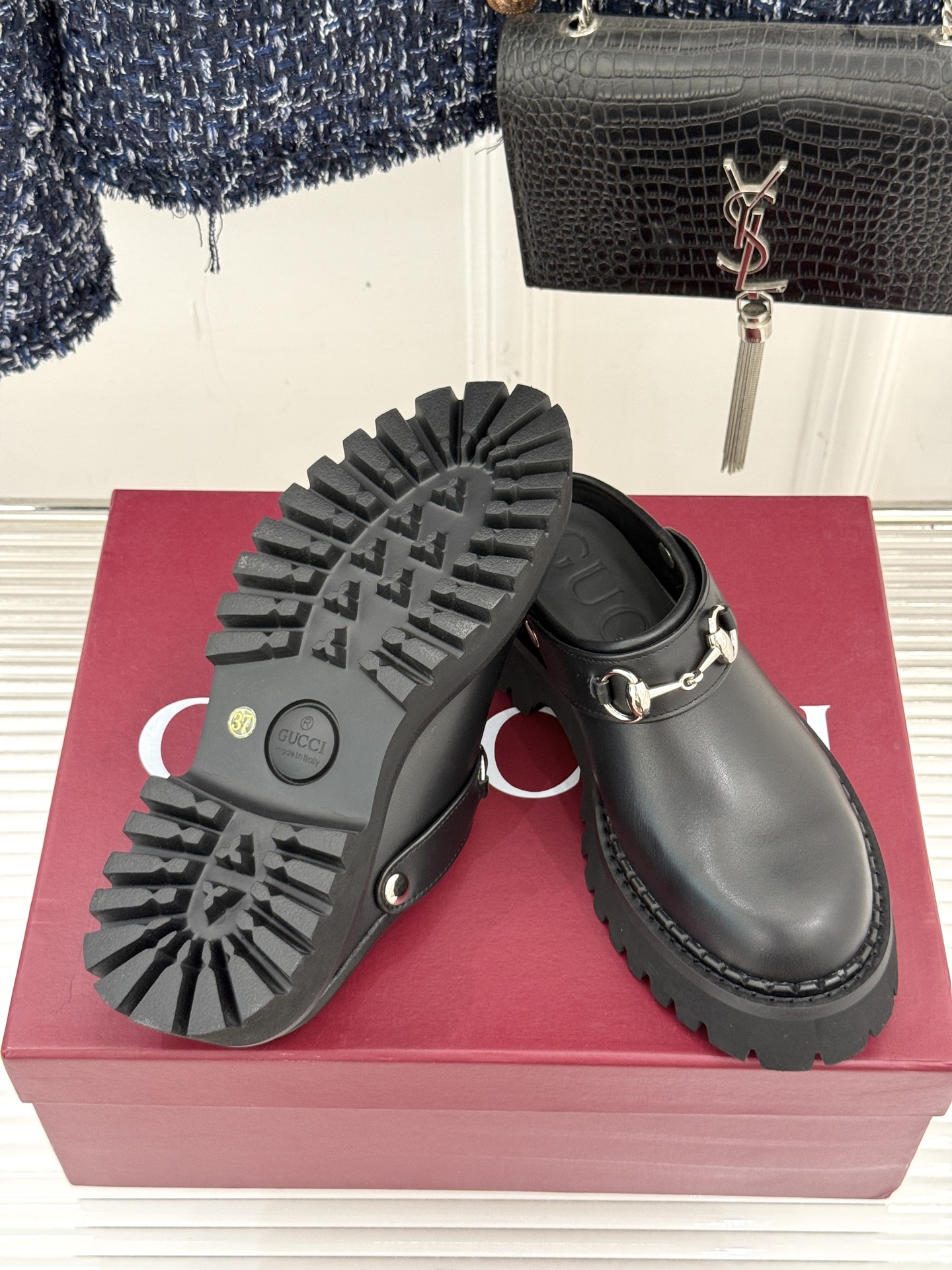 Gucci/古驰25WF新品马衔扣厚底乐福勃肯鞋半拖把Gucci经典穿在脚上 时髦感拉满寻觅一双能兼具舒