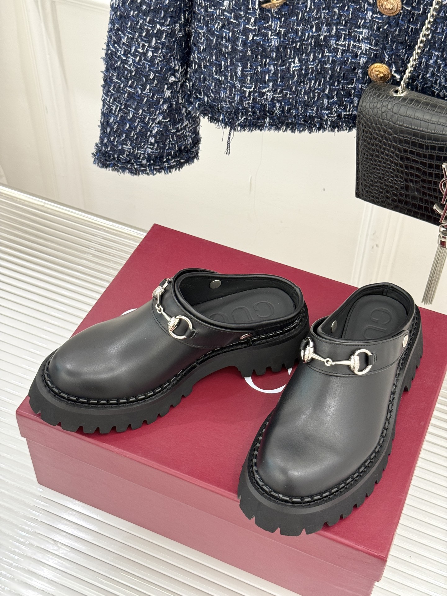 Gucci/古驰25WF新品马衔扣厚底乐福勃肯鞋半拖把Gucci经典穿在脚上 时髦感拉满寻觅一双能兼具舒